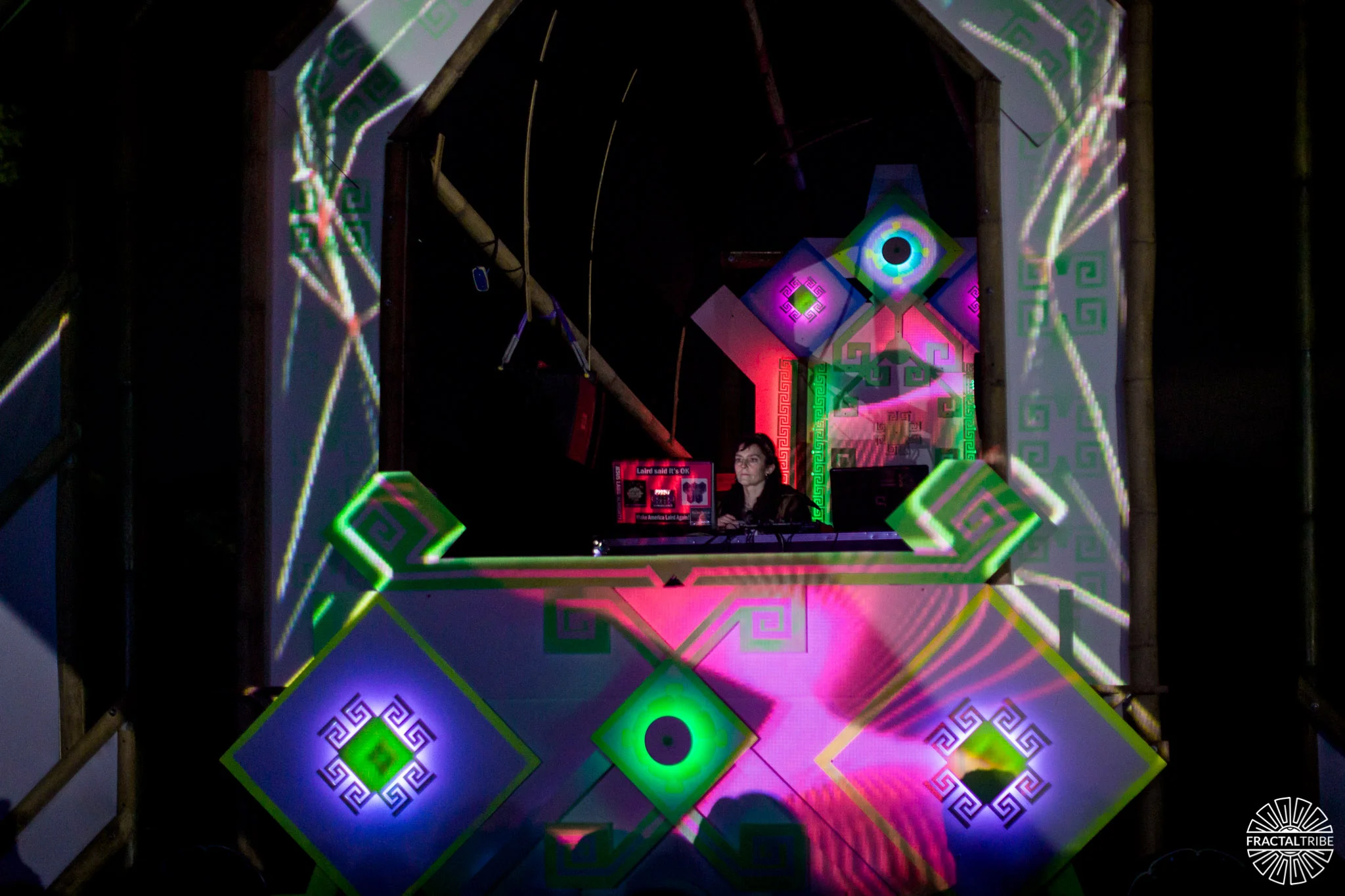 Goldilox performing inside projection-mapped DJ booth